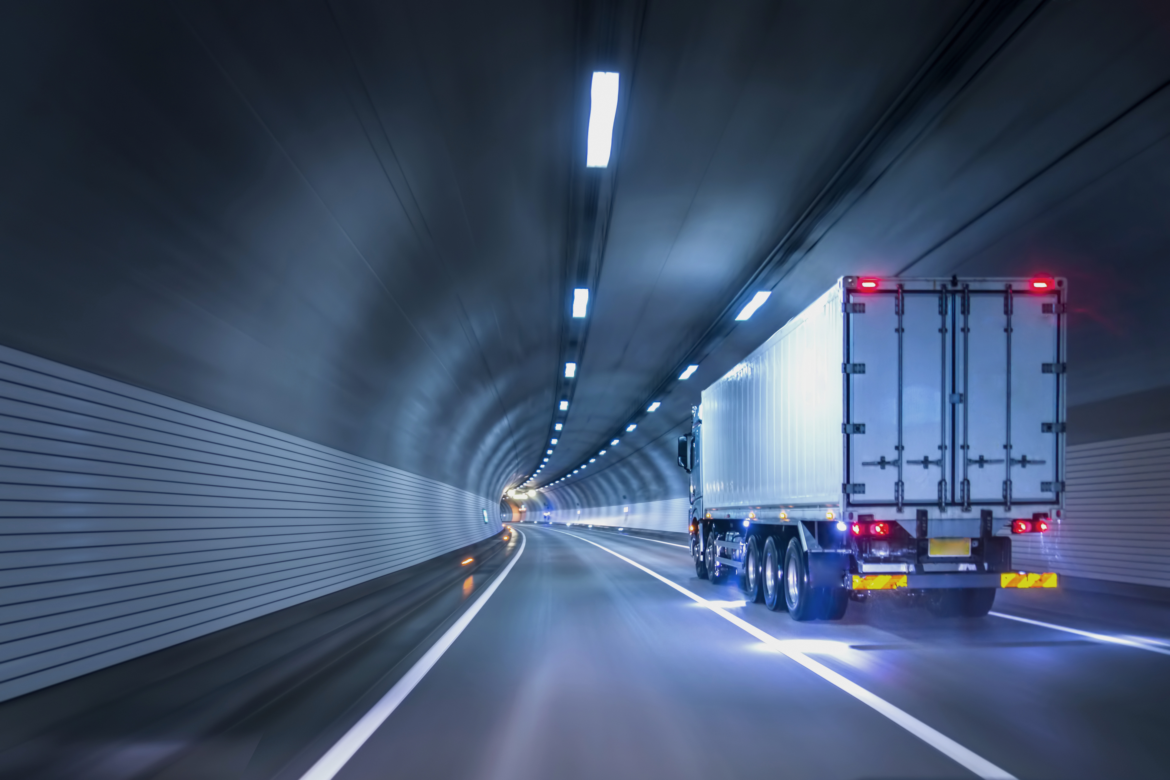 Truck in tunnel 