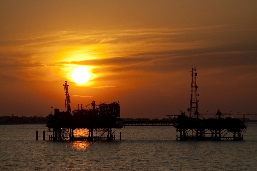 Oil field sunset