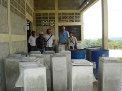 Daniel Oerther visiting a drinking water filter construction site