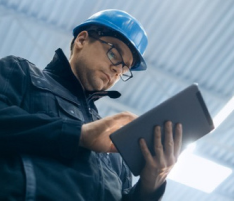 man using ipad to apply for SOE membership